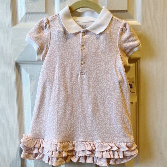 Ralph Lauren Other - NWT Ralph Lauren Baby Girl’s 2 Piece Polo Dress Set Pink Floral sz 18 mo